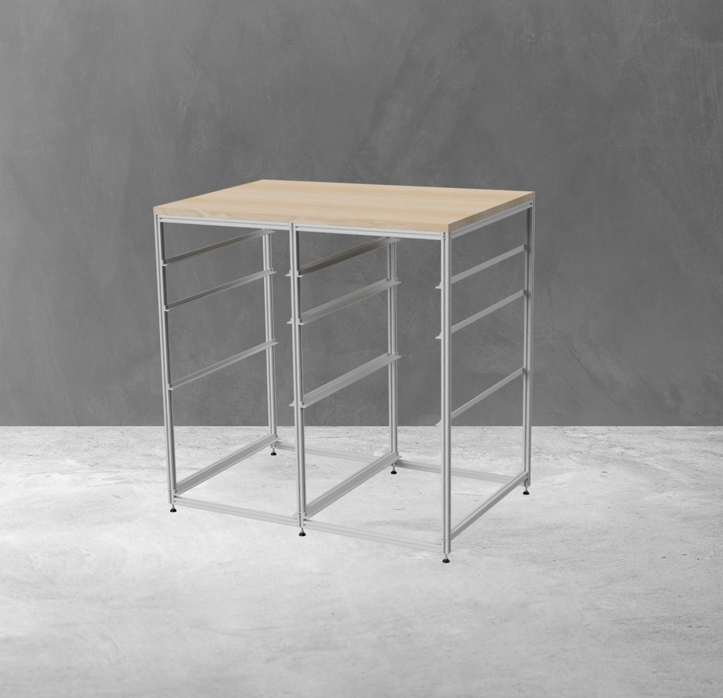 Konfigurierbare Mittel Regal für Euroboxen 400x600mm