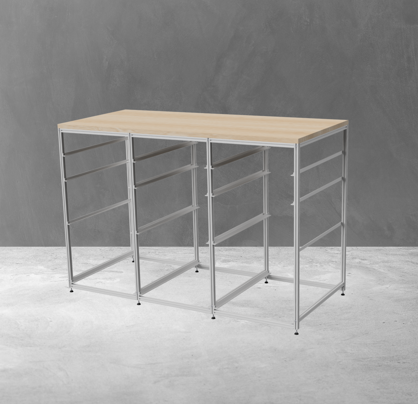 Konfigurierbare Mittel Regal für Euroboxen 400x600mm