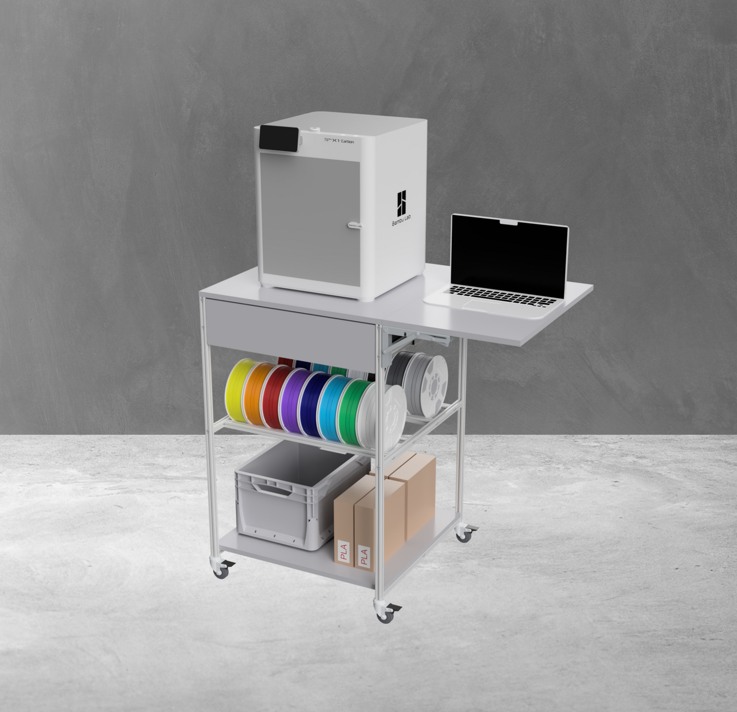 Konfigurierbare 3D Drucker Wagen Tisch