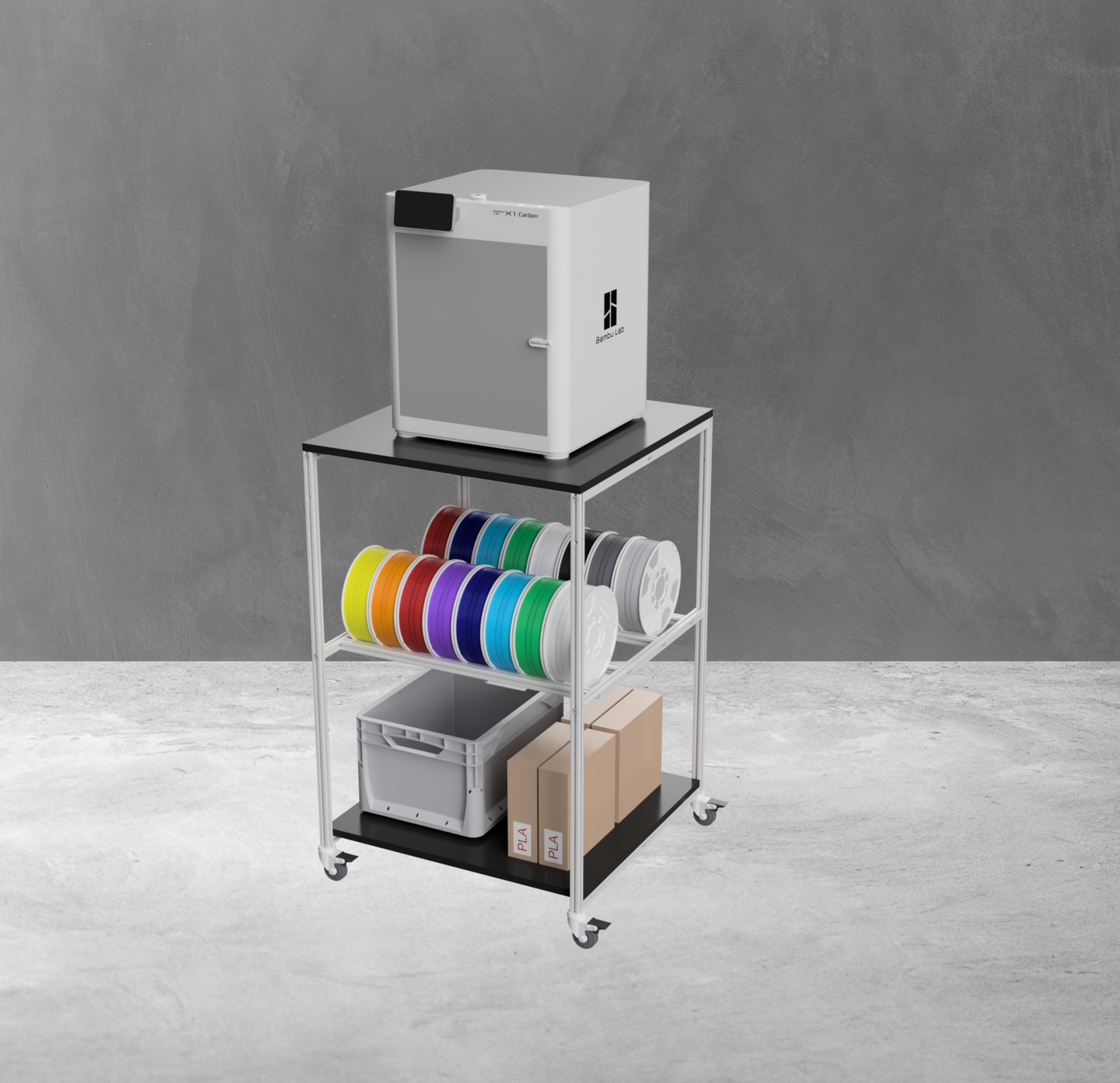 Konfigurierbare 3D Drucker Wagen Tisch