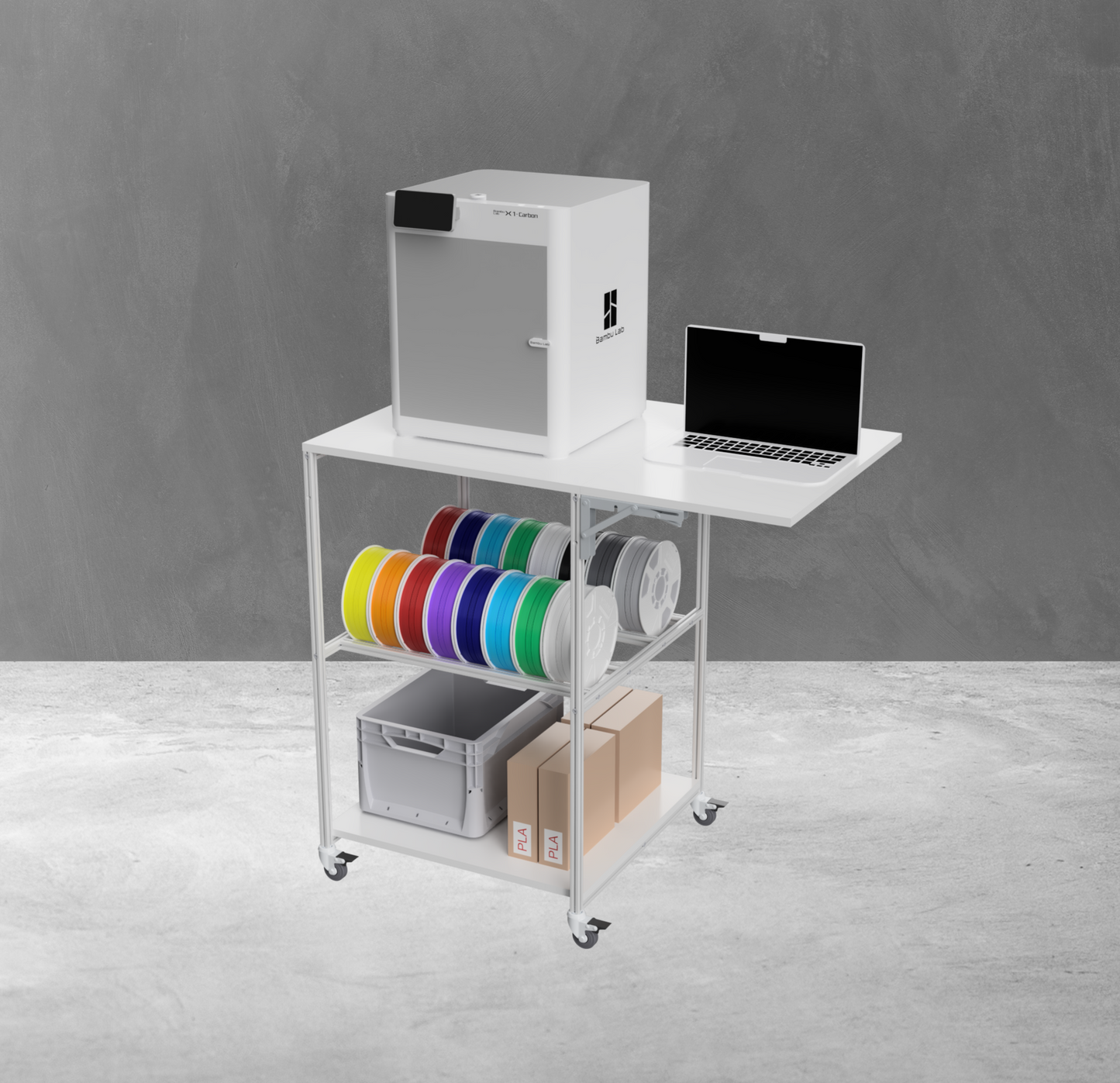 Konfigurierbare 3D Drucker Wagen Tisch