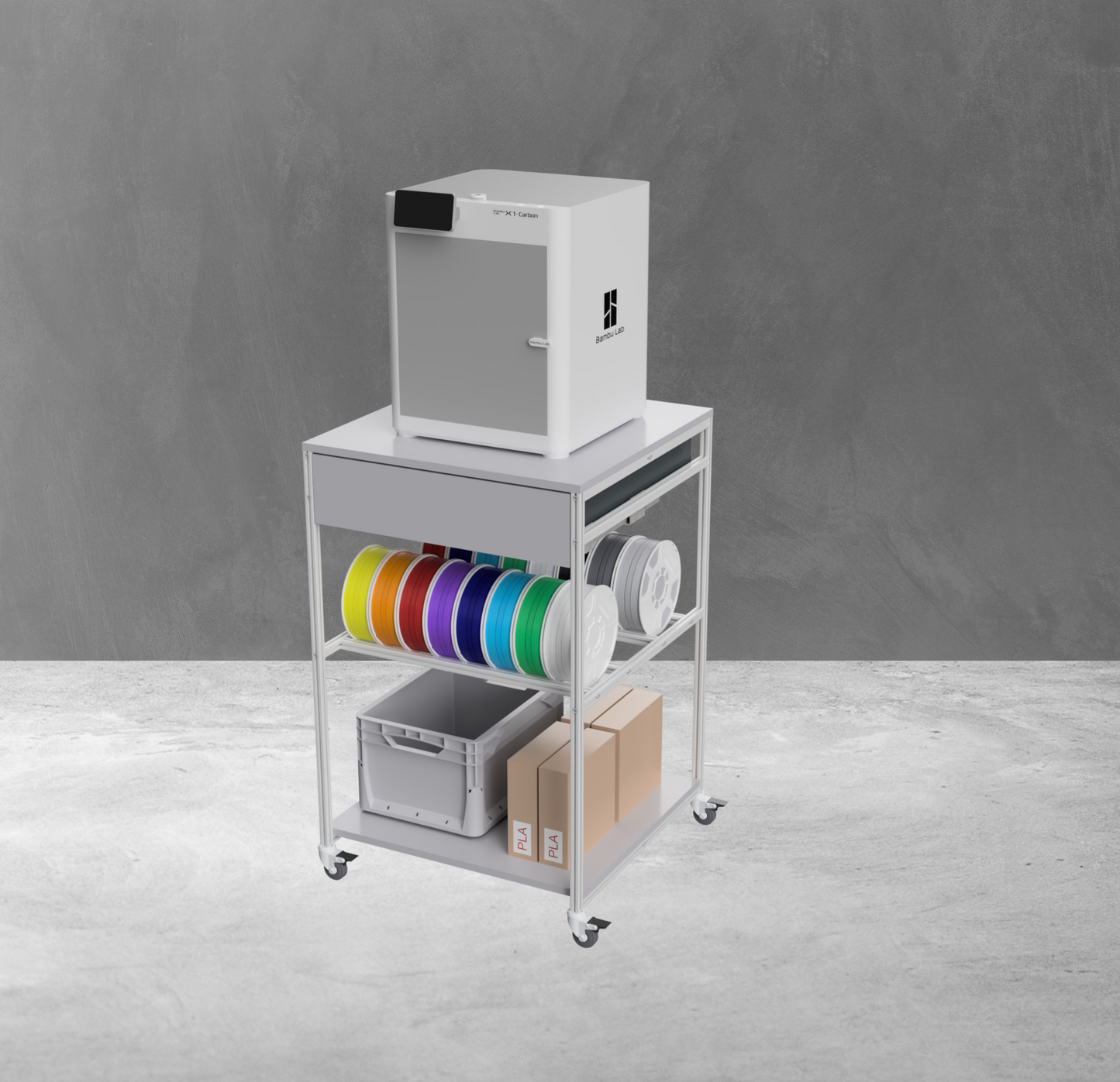 Konfigurierbare 3D Drucker Wagen Tisch