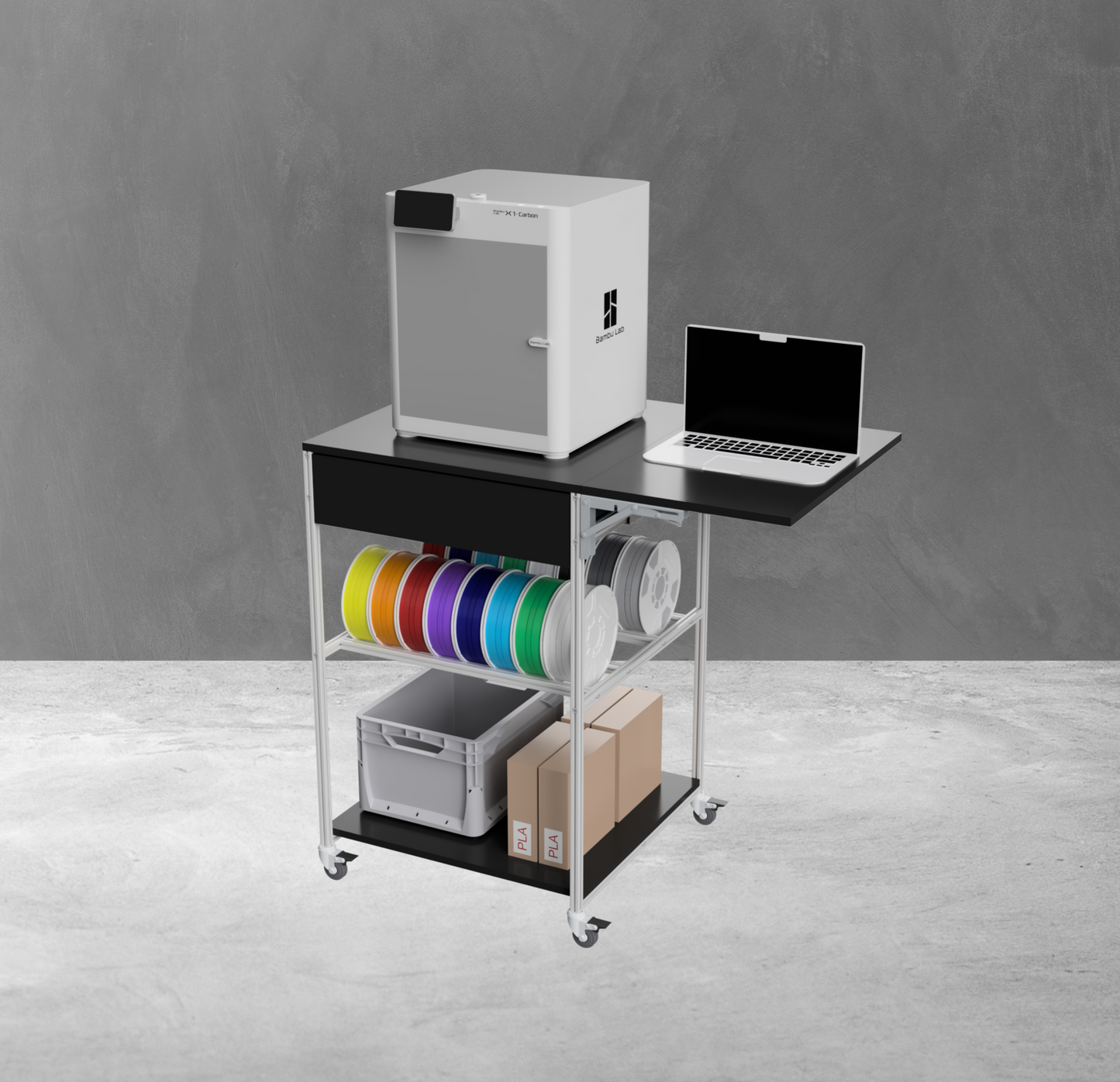 Konfigurierbare 3D Drucker Wagen Tisch