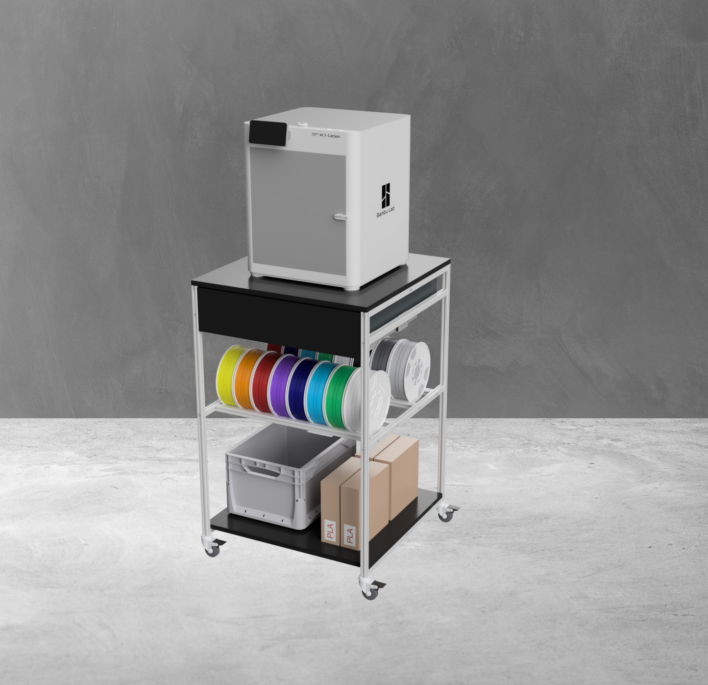 Konfigurierbare 3D Drucker Wagen Tisch