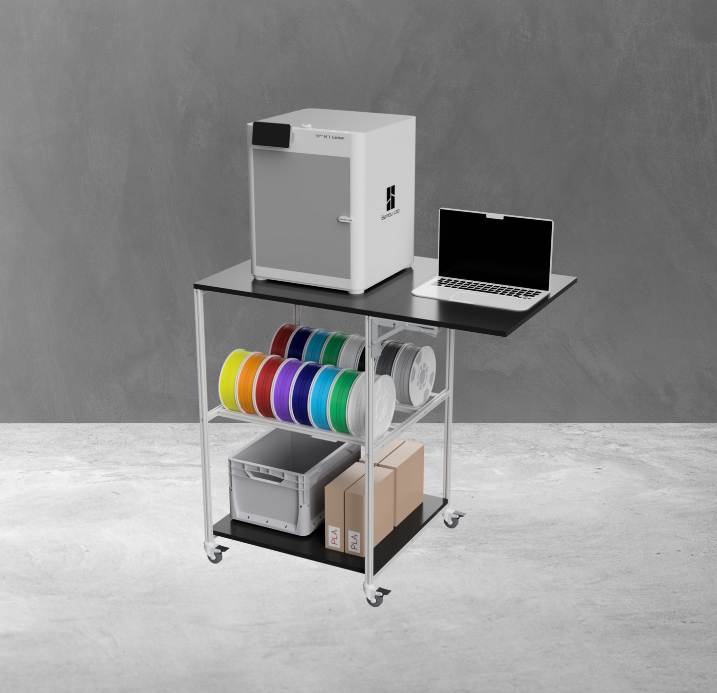 Konfigurierbare 3D Drucker Wagen Tisch