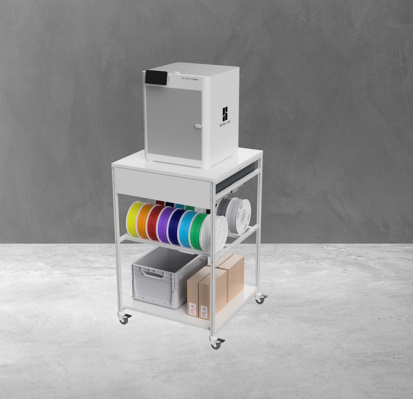 Konfigurierbare 3D Drucker Wagen Tisch